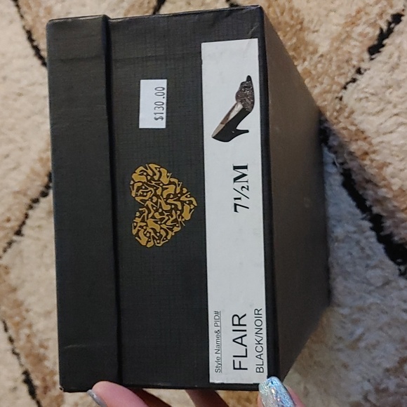 I ❤️ Collection Portia 2"  Black Leather Rhinestone Heels - Picture 8 of 8